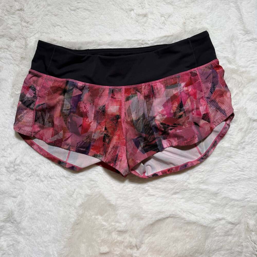 Lululemon Speed Short Size 6 Pink Abstract Print Athletic Running Shorts